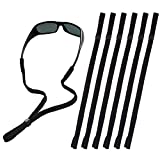 SHINKODA Black Glasses Strap, Sports Sunglasses & Eyeglasses Holder Straps for Men Women, Eye Glasses String Holder, Glasses Neck Lanyard Cord, Adjustable Rope Eyewear Retainer, Pack of 6
