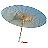 AEAOA Plain Bamboo Cloth Parasol Umbrella Great for Wedding Party Favor (Light Blue)