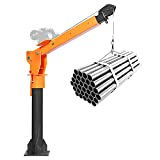 RUGCEL WINCH New 1100lb Folding Truck-Mounted Crane, with Electric Winch 3500 lb 12V, Painted Steel Pickup Truck Jib Cranes 360 Swivel (1100 lb)