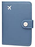 Zoppen Passport Cover for Women Travel Wallet Passport Holder and Vaccine Card Holder Cover Slim Id Card Case (#18 Denim Blue)