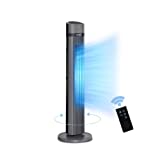PELONIS Oscillating Tower Fan with Remote Control 40’’ Quiet Stand Up Fan with 3 Speed Settings and 3 Modes 15-Hour Timer LED Display for Bedroom Home Office Use, Black