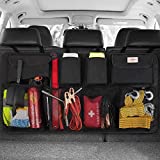 SURDOCA Car Trunk Organizer, 3rd Gen [7 Times Upgrade] Super Capacity Car Organizer, Equipped with [Robust Elastic Net & 3 Magic Stick] Car Trunk Tidy Storage Bag with Lids, Space Saving Expert-Black