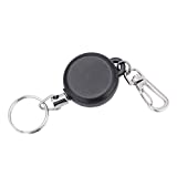 Retractable Keychains Badge Holder, Extendable Keychain, Stainless Steel Retractable Keyring Key Reel Key Chain with 60cm/23.6in Steel Wire Rope