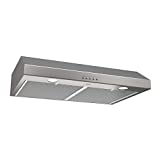 Broan-NuTone BCSQ130SS Three-Speed Glacier Under-Cabinet Range Hood with LED Lights ADA Capable, 1.5 Sones, 375 Max Blower CFM, 30', Stainless Steel