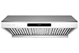 Hauslane | Chef Series 30” PS10 Under Cabinet Range Hood | PRO PERFORMANCE | Stainless Steel Electric Stove Ventilator | 3 Speed Exhaust Fan, Bright LED Lights & Delay Auto Shut-Off
