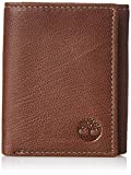 Timberland Men's Genuine Leather RFID Blocking Trifold Security Wallet, Brown, One Size