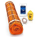 SunTouch TapeMat Electric Under Floor Heating Kit with Command Touch Programmable Thermostat 120V, 2.0' x 12.5' (25 Sq. Ft.), Orange