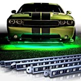 OPT7 Aura Aluminum Underglow LED Lighting Kit for Cars w/Wireless Remote, Exterior Neon Accent Underbody Strips, Multi-Color n Mode, Waterproof, Soundsync, Aluminum Casing, Door Assist, Smart LED, 4pc