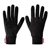 Aegend Running Gloves Women Men Touch Screen Cycling Sports Mittens Liners Warm Gloves, Black, Small