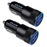 Car Charger, [2Pack/3.4a] Fast Charge Dual Port USB Cargador Carro Lighter Adapter for iPhone 13 12 11 Pro Max X XR XS 8 Plus 7s 6s, iPad, Samsung Galaxy S22 S21 S10 Plus S7 j7 S10e S9 Note 8, LG, GPS
