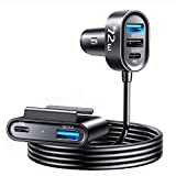5-in-1 Super Fast Car Charger, 72W USB C Car Charger PD 3.0/QC 4.0/3.0/PPS 25W Type C Multi Car Charger Adapter for iPhone 13 12 11 Pro Max X XR XS 8 Samsung Galaxy Note 20/10 S21/20/10 Google Pixel