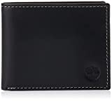 Timberland Men's Leather Wallet with Attached Flip Pocket, Black (Hunter), One Size