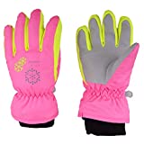 TRIWONDER Ski Snowboard Gloves for Kids - Waterproof Winter Warm Gloves Thermal Fleece Snow Gloves (XS, Rose Red)