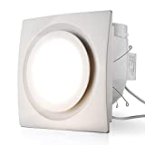 Bathroom Exhaust Fan with Light LED Square Quiet Ceiling Mount Ventilation Fan Combination for Bathroom/Shower/Restroom/Home/Office, 110 CFM 1.0 Sones 4 Inches Duct 110V, White