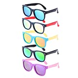 AZUZA 5 Pack Unbreakable Polarized UV Protected Sports toddler Sunglasses for Kids Boys and Girls 2-12