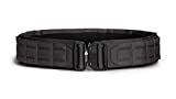 Tacticon Battle Belt | Combat Veteran Owned Company | Padded Tactical Belt | Gun Belt With Metal Quick Release Buckle | Laser Cut Molle PALS System (Tactical Black, M [34' - 39' Waist])