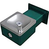 Global Industrial Outdoor Wall Mounted Drinking Fountain, Green Powder Coat