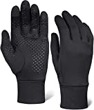 Touch Screen Running Gloves - Thermal Winter Glove Liners for Cold Weather for Men & Women - Thin, Lightweight & Warm Black Gloves for Texting, Cycling & Driving - Touchscreen Smartphone Compatible