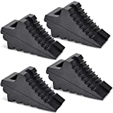 AFA Tooling - Set of 4 Wheel Chocks | Heavy Duty Rubber Wedge for Front and Back Tires | Quick Grip Ribbed Design, Ergonomic Carry Handles | Chock Block for Your Camper, Trailer, RV, Truck, Car or ATV