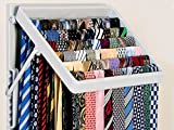 TieMaster (Grey). An Elegant Tie & Scarf Wardrobe Organizer. Showcase up to 60 ties for the perfect choice every time. Space saver with 8 adjustable positions. Wall mounted tie rack. A great Gift Idea