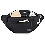 MAXTOP Large Crossbody Fanny Pack with 4-Zipper Pockets,Gifts for Enjoy Sports Festival Workout Traveling Running Casual Hands-Free Wallets Waist Pack Phone Bag Carrying All Phones (Black(4 Zipper Pockets), Large)