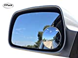 Newest Upgrade Blind Spot Mirror, Ampper 2' Round HD Glass Convex Aluminum Frame Wide Angle Rear View Mirror For All Universal Vehicles Car Suv (Pack Of 2)