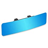 (Upgrade)SkycropHD Anti Glare Rear View Mirror Frameless Car Interior Rearview Mirror Wide Angle to Eliminate Blind Spots – Convex,11.8in (Blue)