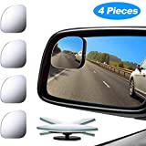 4 Pieces Fan-Shaped Automobile Rear Blind Spot Mirror, 360 Degree Rotating Design, Automobile Side Mirror Wide Angle Mirror Safety Convex Rearview Mirror for Car Truck Van (Natural Mirror Color)