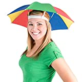 Umbrella Hat Pack of 2 - Colorful Party Hats - 20 Inch, Hands Free, Funny Rainbow Colorful Beach Party Hats, Adjustable Size Fits All Ages, Kids, Men & Women