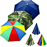 3 Pieces Rainbow Umbrella Hats Camouflage Fishing Cap Beach Umbrella Headband in (Style B)