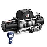 ZEAK 10000lb. Electric Truck Winch Synthetic Rope 12V, for SUV Trailers Offroad, Waterproof, Wireless Remote