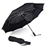 Lejorain Large Compact Umbrella Lightweight 10 Ribs for Travel Folding Golf Umbrella Automatic - 210T Teflon Double Canopy Unbreakable Umbrella with Windproof Net