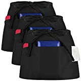 Syntus 3 Pack Server Aprons with 3 Pockets, Waterdrop Resistant Waitress Waiter Waist Apron, 11.5-inch Black