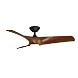 Zephyr Indoor and Outdoor 3-Blade Smart Ceiling Fan 52in Matte Black Distressed Koa with 2700K LED Light Kit and Remote Control
