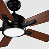 Smart Ceiling Fan 52'' 5-Blade with Remote Control, DC Motor with 10 Speed, Dimmable LED Light Kit Included, Smafan Apex Works with Google Assistant and Amazon Alexa, Siri Shortcut.…