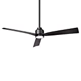 Clean Indoor and Outdoor 3-Blade Smart Ceiling Fan 54in Matte Black with 3000K LED Light Kit and Remote Control