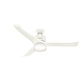 Hunter Symphony Indoor Wi-Fi Ceiling Fan with LED Light and Remote Control, 54', White