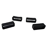 Honbay 4PCS 20mm Rubber Replacement Watch Band Strap Loops (Black)