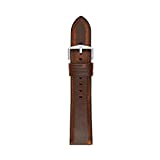 Fossil Unisex 22mm Leather/Silicone Interchangeable Watch Band Strap, Color: Dark Brown (Model: S221299)