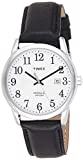 Timex Men's TW2P75600 Easy Reader 38mm Black/Silver-Tone/White Leather Strap Watch