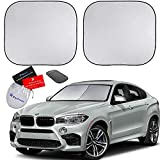 EzyShade Windshield Sun Shade with Shield-X Reflective Technology. See Size-Chart with Your Vehicle. Foldable 2-Piece Car Sunshades Reflect UV Sun and Heat and Protect Your Car. Standard (Medium) Size