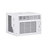 GE Window Air Conditioner 5000 BTU, Efficient Cooling for Smaller Areas Like Bedrooms and Guest Rooms, 5K BTU Window AC Unit with Easy Install Kit, White