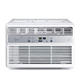 MIDEA MAW06R1BWT EasyCool Window Air Conditioner, Fan-Cools, Circulates, and Dehumidifies, Has A Reusable Filter, and Includes an LCD Remote Control, 6000 BTU, White