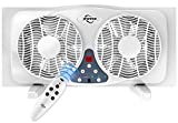 JPOWER 9 Inch Twin Window Fan With Remote, 3-Speed Reversible Air Quiet Flow and Thermostat Control,ETL Safety Listed