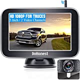 Wireless Backup Camera HD 1080P with 5“ Split Screen System for Truck Pickup Car Small RV Bluetooth Backup Camera 2.4G Stable Digital Signal Easy Installation Support Add 2nd RV Camera-DoHonest V25