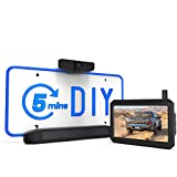 AUTO-VOX Solar Wireless Backup Camera, 5 Mins DIY Installation, 5 Inch HD Monitor with Digital Wireless Signal and HD Image Waterproof Rear View Camera for Truck,Car,RV