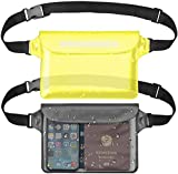 Mandwot 2-Pack Waterproof Pouch Fanny Pack,Waterproof Phone Case Screen Touch Sensitive Dry Bag with Adjustable Strap-Keep Phone&Valuables Dry for Swimming Diving Boating Fishing Beach