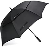 G4Free 68 Inch Automatic Open Golf Umbrella Extra Large Oversize Double Canopy Vented Windproof Waterproof Stick Umbrellas(Black)