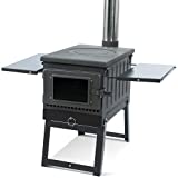 PMNY Wood Burning Stove, Hot Tent Stove Kit with Chimney Pipes, Side Racks and View Window, Multipurpose Camping Stove for Tent, Shelter, Heating and Cooking
