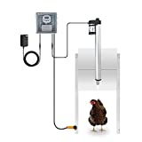 JVR Automatic Chicken Door Coop Opener Kit with Safety Mechanism, Rainproof Outdoor Timer Controller Actuator Motor, 12V DC Power Supply (Timer Version)